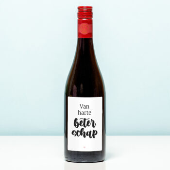 Wijnfles Van harte beterschap - Rood (Merlot)