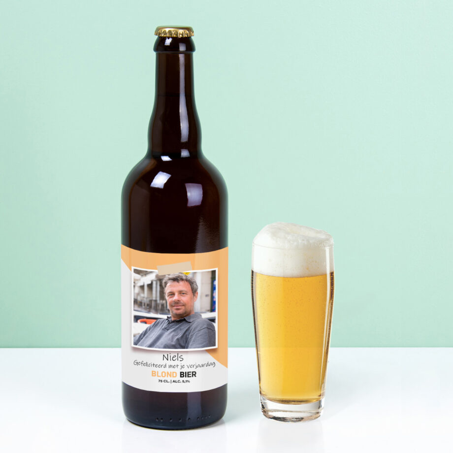 Gepersonaliseerde bierfles met foto (750 ml)