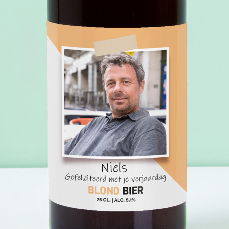 Gepersonaliseerde bierfles met foto (750 ml)