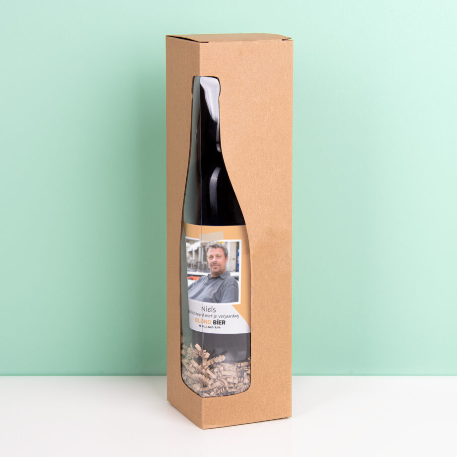 Gepersonaliseerde bierfles met foto (750 ml)