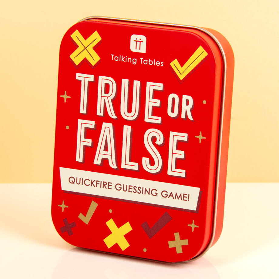 True or False in een blikje